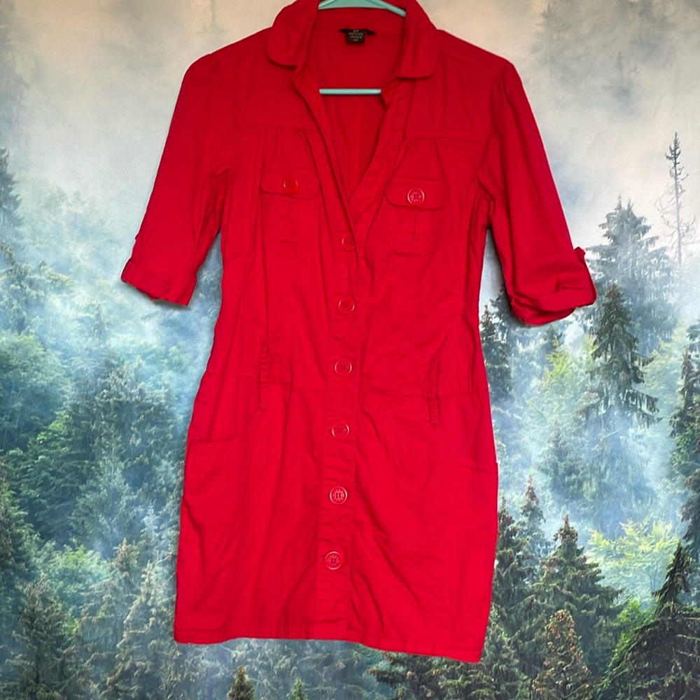 Mini shirt dress with belt loops